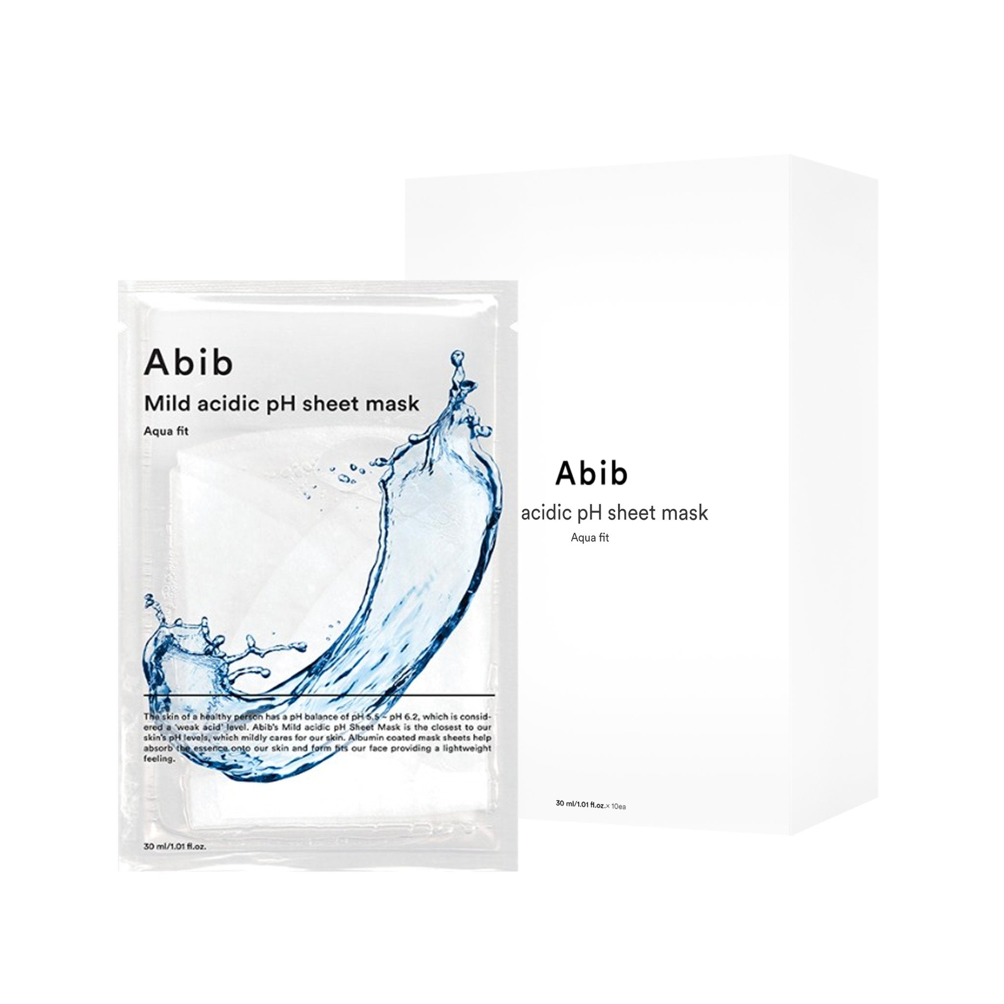 ABIB Mild acidic pH sheet mask Aqua fit 30mL (10 sheets) - K-Beauty In House