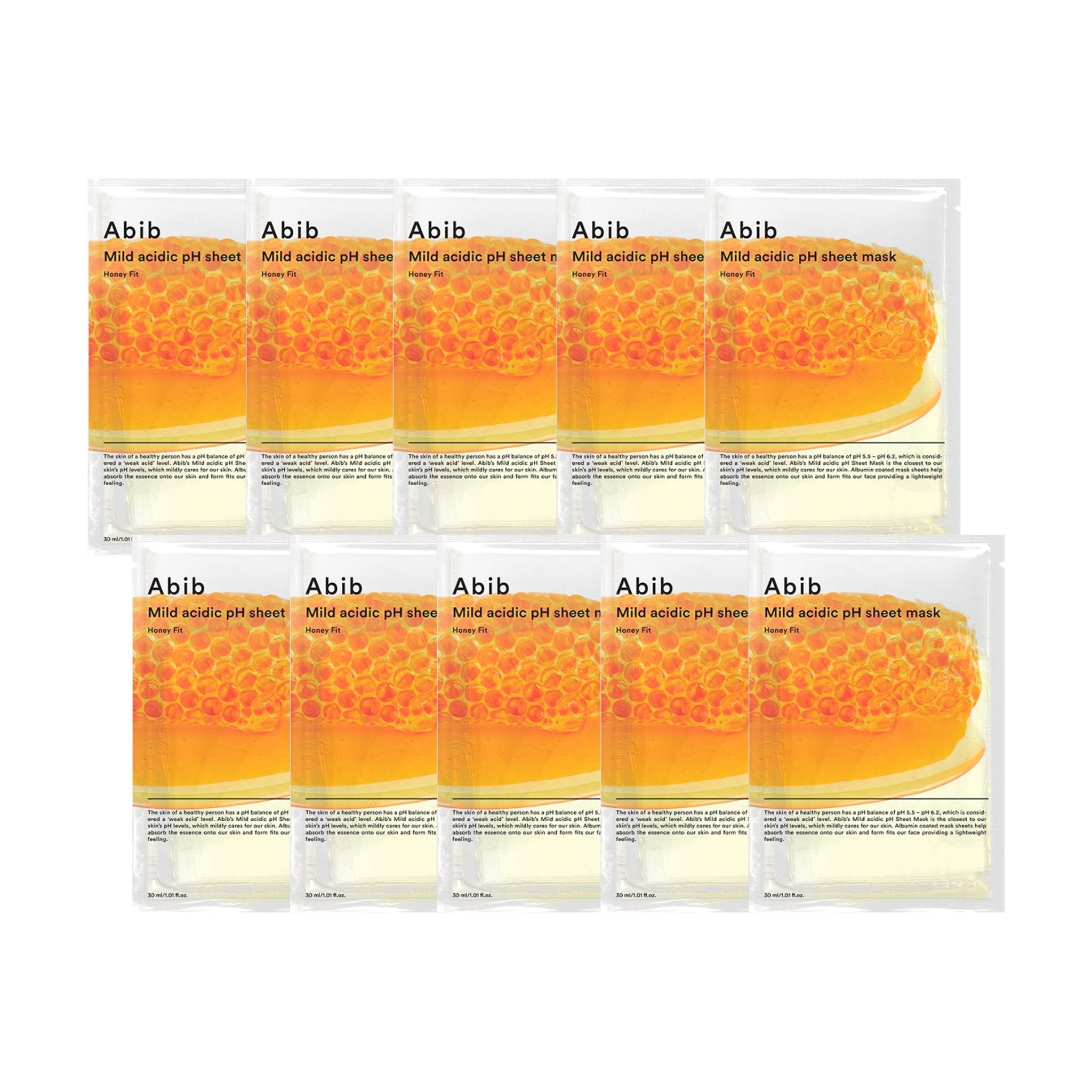 ABIB Mild acidic pH sheet mask Honey fit 30mL (10 sheets) - K-Beauty In House