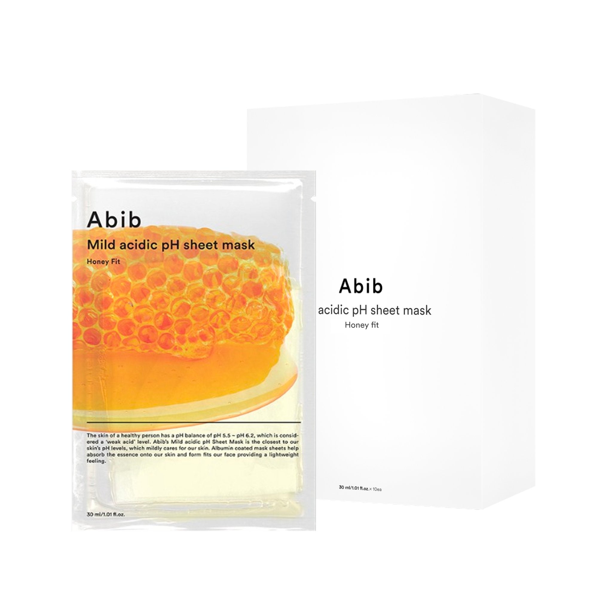 ABIB Mild acidic pH sheet mask Honey fit 30mL (10 sheets) - K-Beauty In House