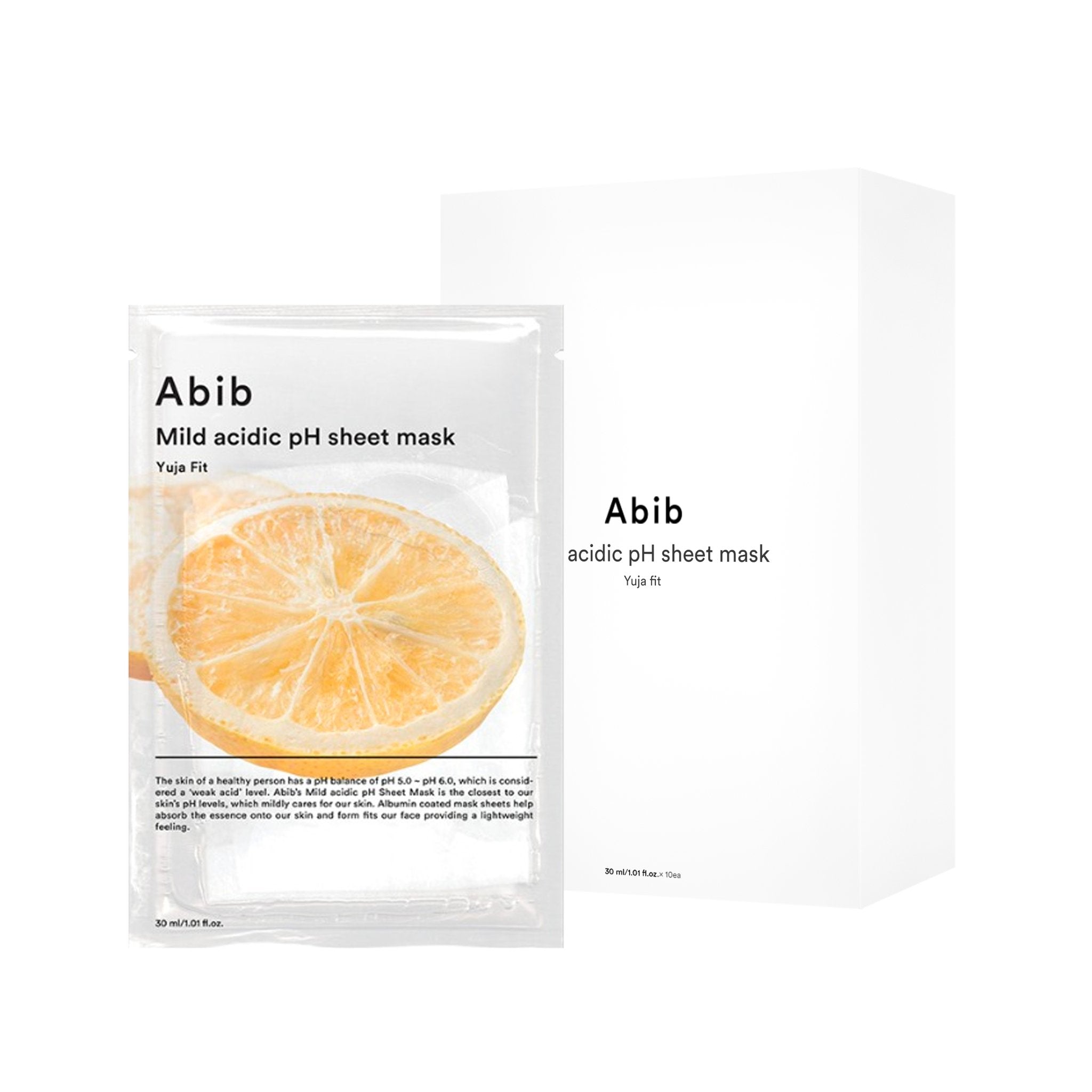 ABIB Mild acidic pH sheet mask Yuja fit 30mL (10 sheets) - K-Beauty In House