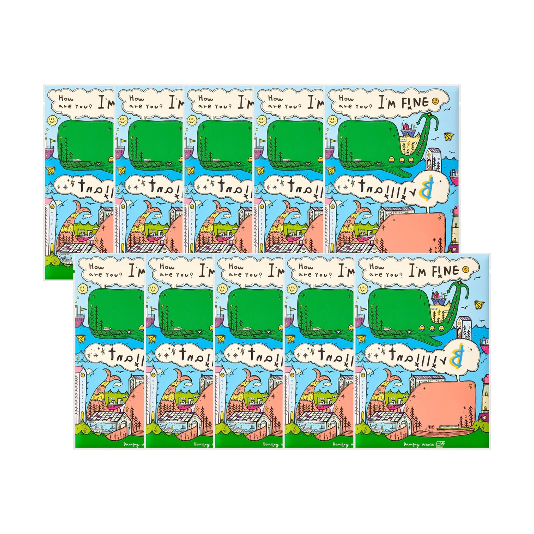 Dancing Whale Brilliant Sheet Mask Pack 10EA / 1 Box - K - Beauty In House