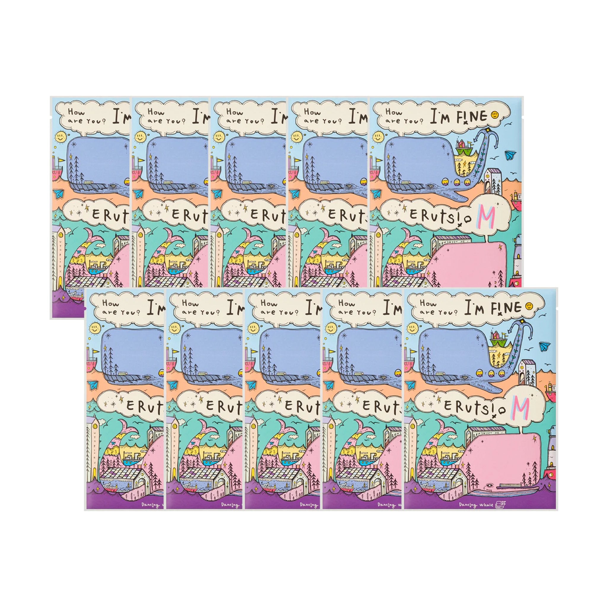 Dancing Whale Moisture Sheet Mask Pack 10EA / 1 Box - K - Beauty In House