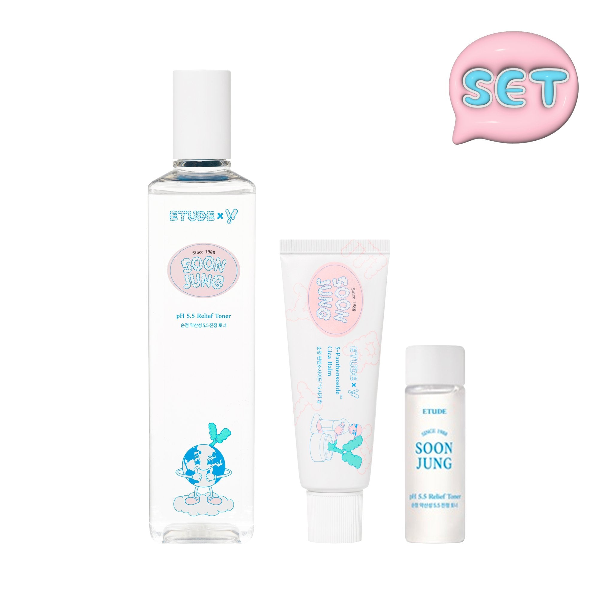 Etude House Soonjung Toner & Cica Balm Vegan Set - K-Beauty In House