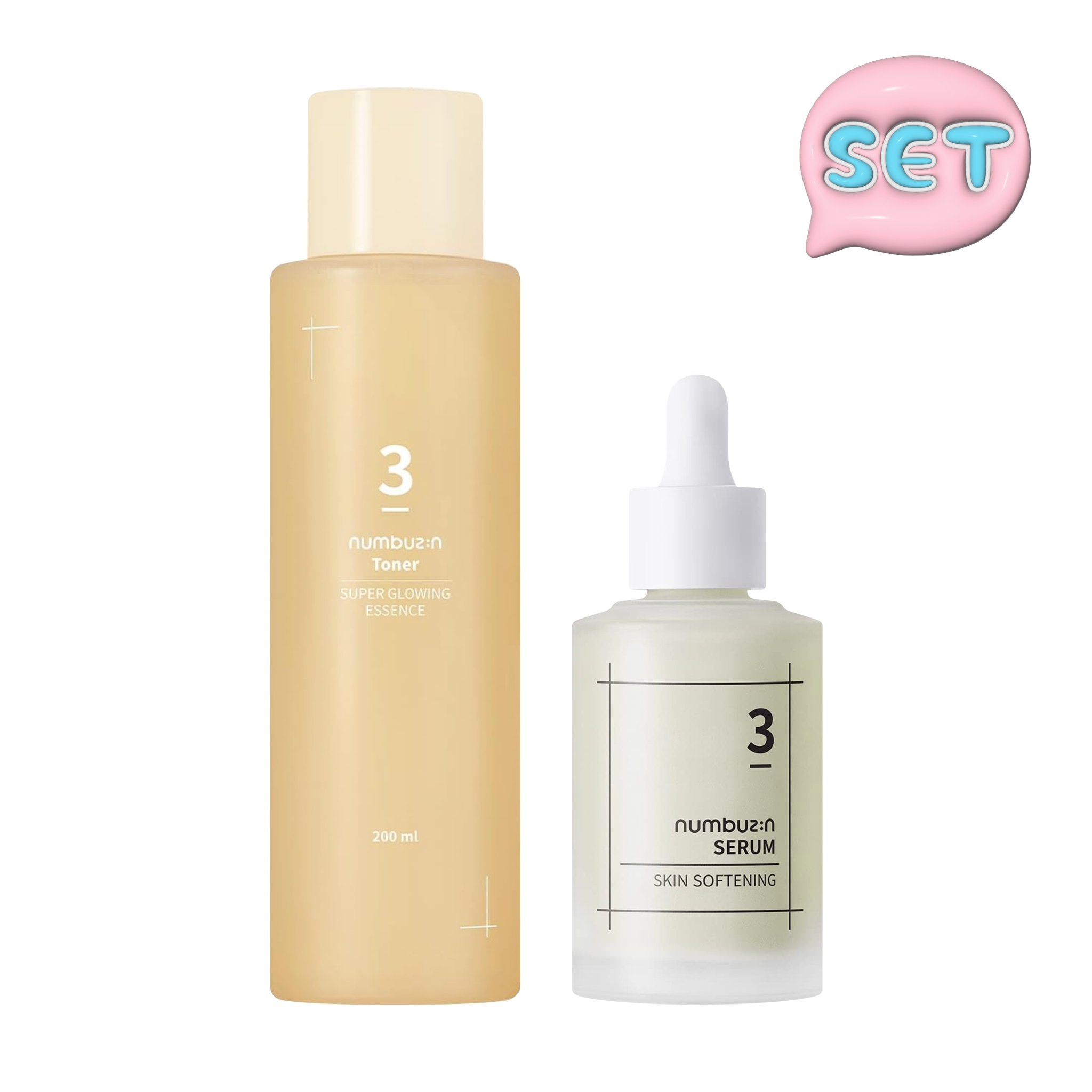 NUMBUZIN No.3 Super Glowing Essence Toner 200ml & SERUM SET - K-Beauty In House