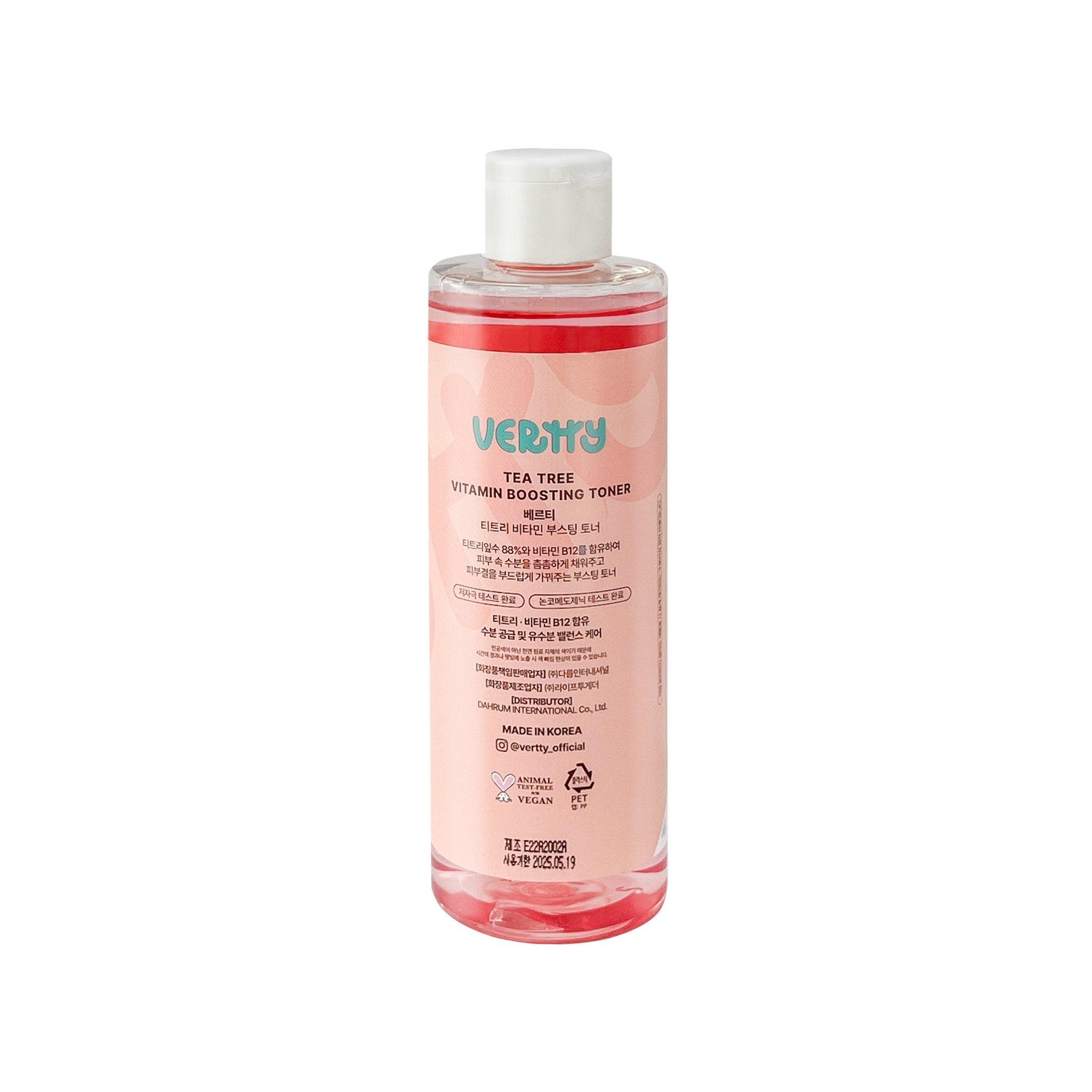 VERTTY Teatree Vitamin Boosting Toner 250ML - K-Beauty In House